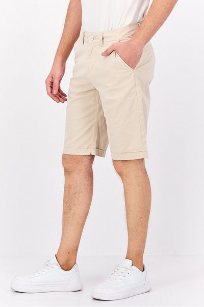 GAS Men Solid Chino Shorts, Off White