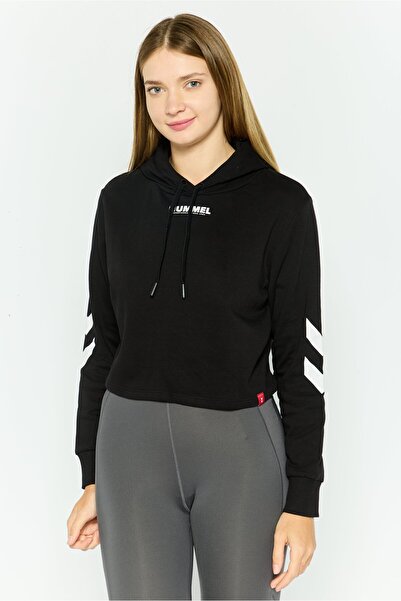 hummel Women Sportswear Fit Long Sleeve Training Cropped Hoodies, Black