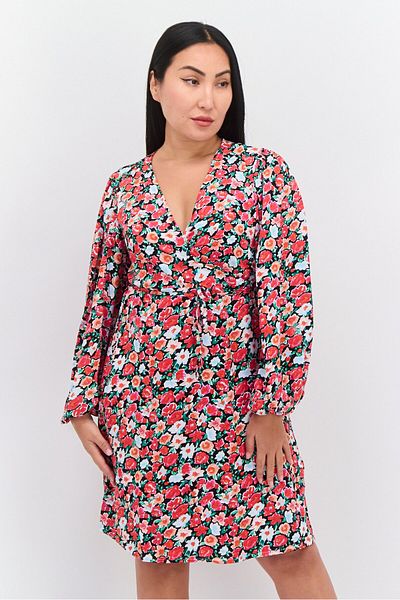 Glamorous Women Floral Printed Wrap Dress, Pink