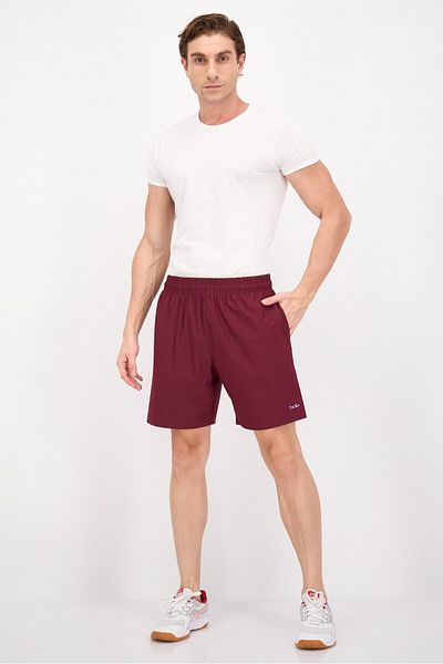 BOLA Best Of Luck Always Men Sportswear Fit Brand Logo Training Shorts, Maroon