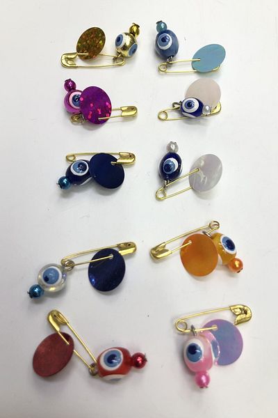 Hayalperest boncuk Colorful Sequin Hook Pin Evil Eye Bead