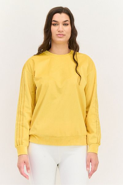 adidas Women Sportswear Fit Long Sleeve Outdoor Sweatshirt, Yellow