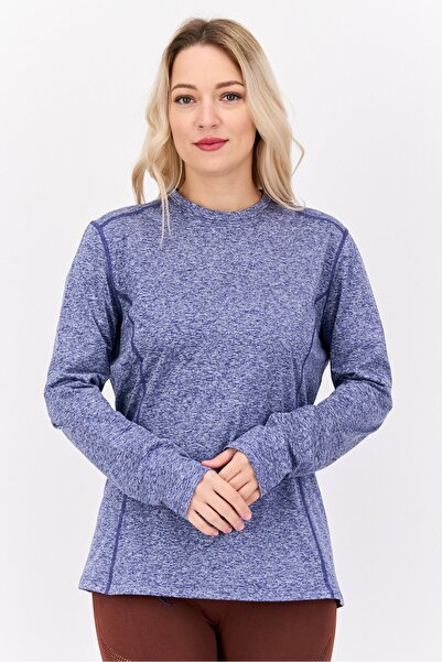 Hurley Women Sportswear Fit Long Sleeves Training Top, Blue Heather