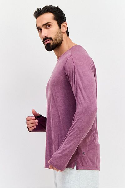 Champion Men Sportswear Fit Heather Long Sleeve Training T-Shirt, Mauve