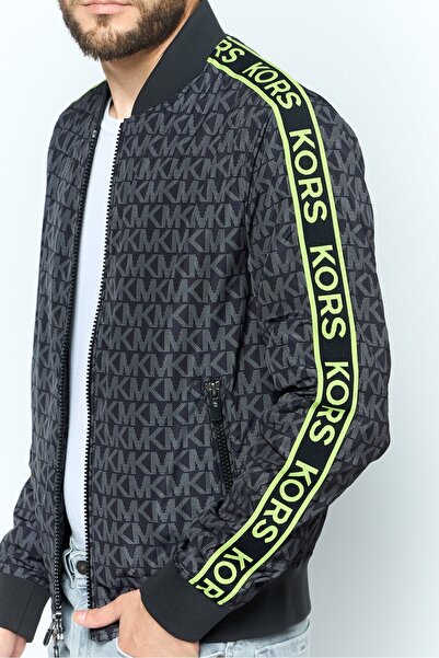 Michael Kors Men Brand Logo Windbreaker Jacket, Black