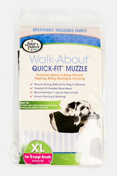 Four Paws Walk Around Quick Fix Dog Muzzle, Black