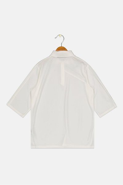 Puma Kids Boy Sportswear Fit Spread Collar Long Sleeve Shirt, Off White