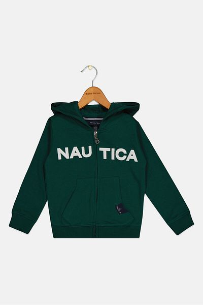 Nautica Toddlers Boy Brand Logo Hooded Jacket, Green