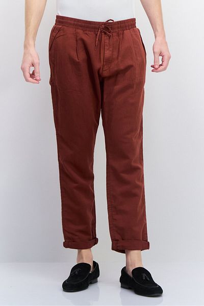 Antony Morato Men Regular Fit Solid Straight Leg Pants, Dark Brown