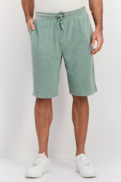 Brave Soul Men Drawstring Basic Shorts, Slate Green