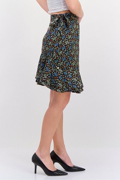 Scotch & Soda Women Allover Print A-line Skirt, Black Combo
