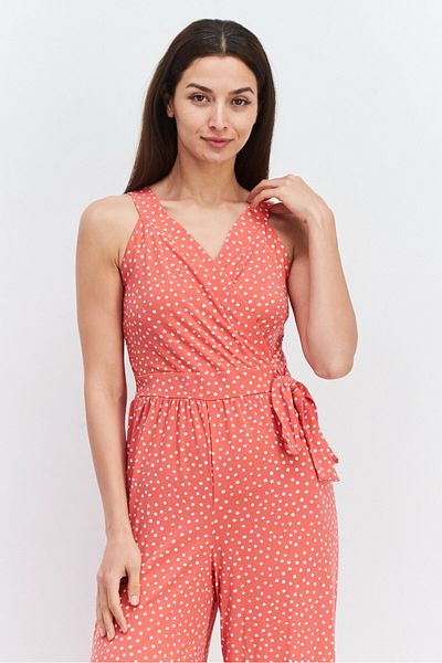 41 Hawthorn Women Polka Dots Sleeveless Jumpsuit, Pink