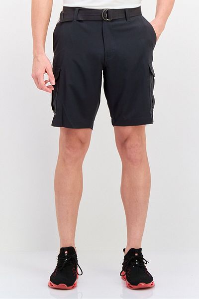 Vintage 1946 Men Sportswear Fit Outdoor Belted Cargo Shorts, Dark Grey
