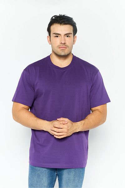 Esprit Men Crew Neck Short Sleeves Brand Logo T-shirt, Dark Purple