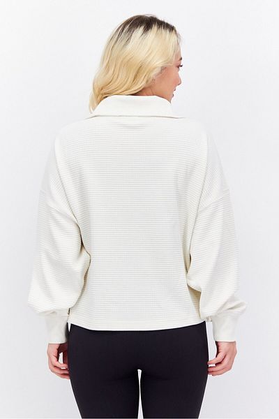 Puma Women Oversized Fit Long Sleeve Outdoor Sweatshirt, Off White