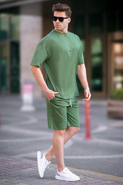 Madmext Khakifarbenes Basic-Shorts-Set für Herren 6377