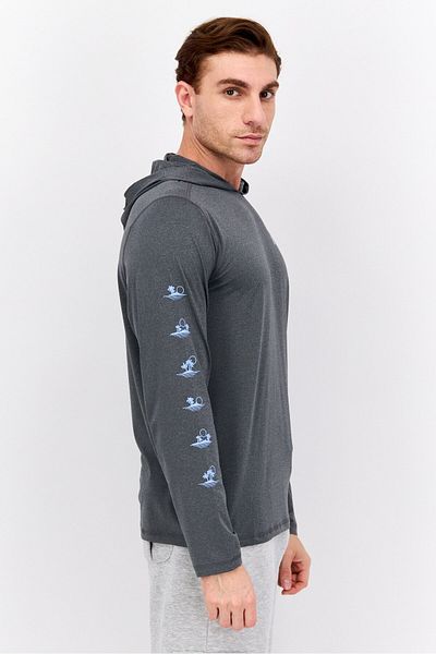 Hurley Men Sportswear Fit Long Sleeve Outdoor Hoodie, Heather Grey