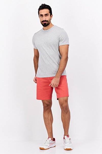 Perry Ellis Men 9 Inseam Plain Chino Shorts, Mineral Red