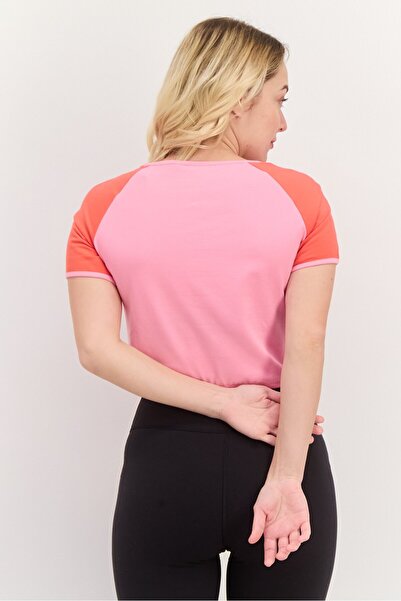 adidas Women Sportswear Fit Short Sleeves Outdoor Crop Top, Pink