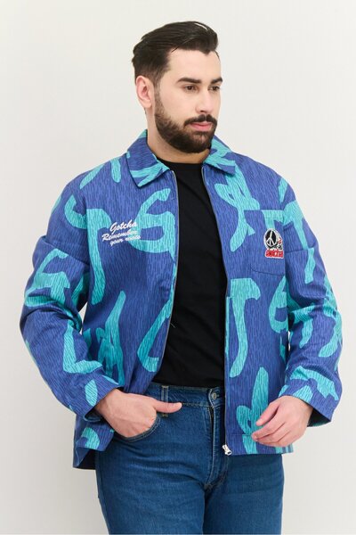 Gotcha جاكيت وقميص رجالي مطرز، متعدد الألوان