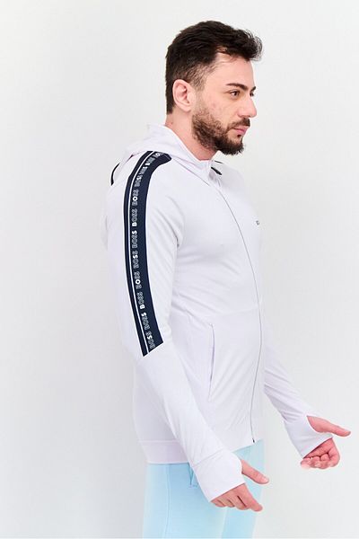 Hugo Boss Men Hooded Brand Logo Sweatshirt, White