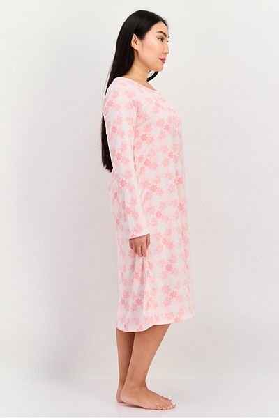 Carole Hochman Women Allover Print Full Sleeves Sleepwear Dress, Multicolor
