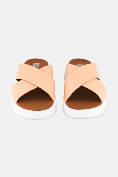 Fitflop Women F-Mode Flatform Slip On Cross Sandals, Blush Pink