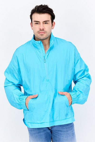 Royalty Men Solid Windbreaker Jacket, Turquoise