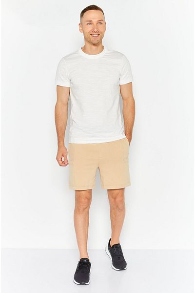 Esprit Men Drawstring Solid Basic Short, Beige