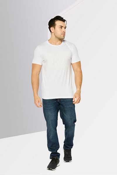 Cerruti 1881 Men Crew Neck Short Sleeves Brand Logo T-Shirt, White