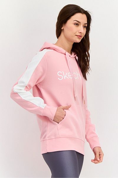 SKECHERS Women Sportswear Fit Long Sleeves Outdoor Sweatshirt, Pink