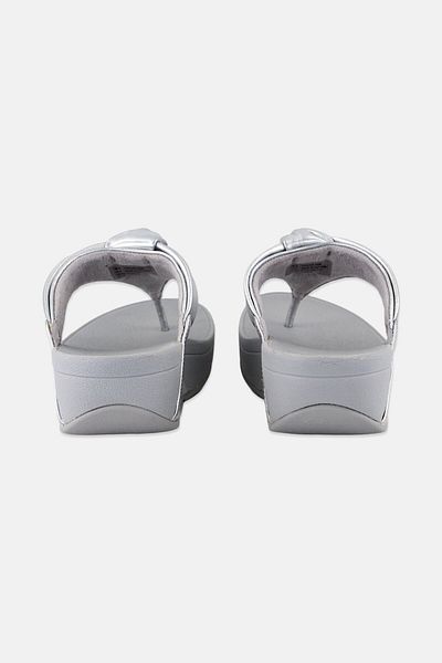 Fitflop صندل لولو الجلدي المعدني المبطن للنساء، فضي