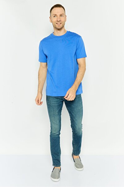 GAP Men Crew Neck Solid Short Sleeves T-shirt, Blue