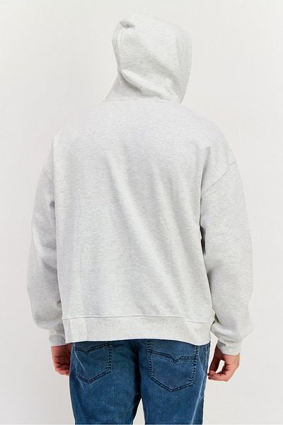 Good For Nothing Men Hooded Neck Embroidered Long Sleeves Sweatshirt, Grey