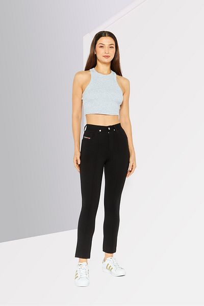 Diesel Women P Cupery Regular Fit Plain Straight Leg Pants, Black