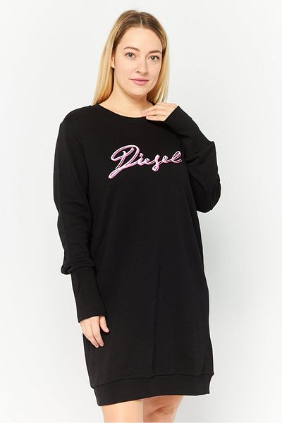 Diesel Women Brand Logo Shirt Dress, Black