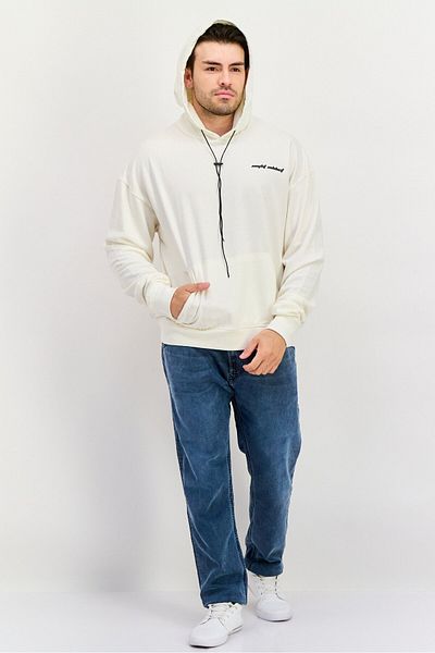 Night Addict Men Hooded Long Sleeves Brand Logo Sweatshirt, Off White