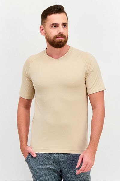 Legend Men Sportswear Fit Short Sleeves Training T-shirt, Beige