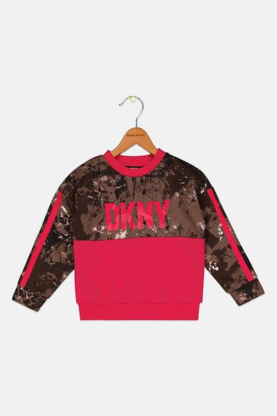 Dkny Kids Girl Brand Logo Sweatshirt, Fuchsia