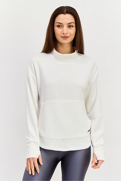 Nine West Women Sportswear Fit Long Sleeve Outdoor Sweatshirt, Cream