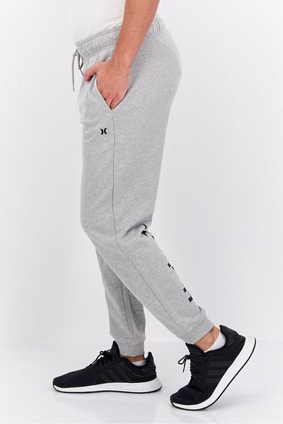 Hurley Men Sportswear Fit Drawstring Outdoor Sweatpants, Light Grey