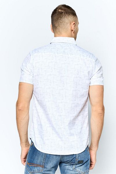 Company Eighty One Men Regular Fit Allover Print Short Sleeves Casual Shirt, White