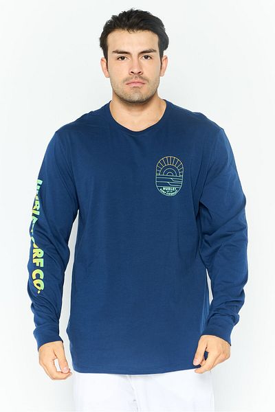 Hurley Men Sportswear Fit Long Sleeve Outdoor Sweatshirt, Navy Blue