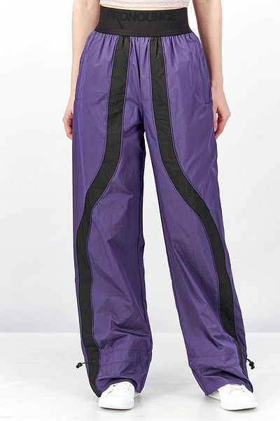 Puma Women Sportswear Fit Pronounce High Waist Woven Pants, Purple And Black
