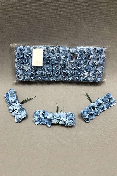 Hayalperest boncuk Baby Blue Paper Rose Flower 1 Συσκευασία των 144