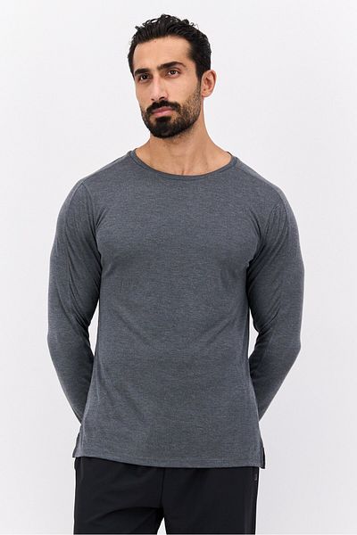Champion Men Sportswear Fit Long Sleeve Training T-shirt, Grey Heather