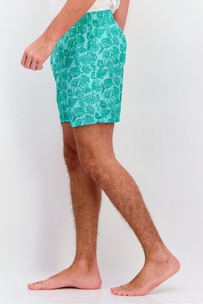 Mr.Swim Men Allover Printed 6,5 Inseam Board Shorts, Green