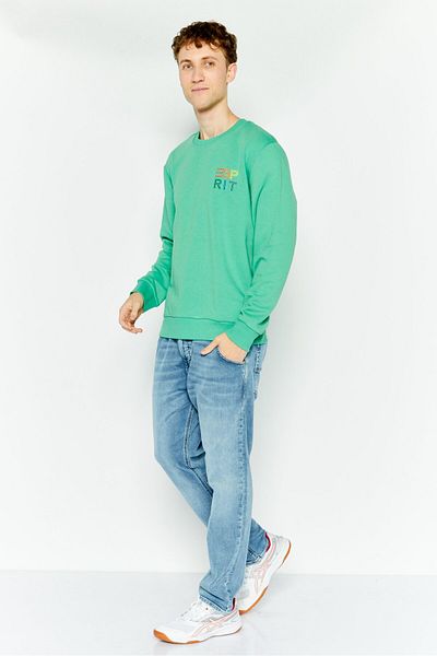 Esprit Men Crew Neck Long Sleeves Embroidered Sweatshirts, Green