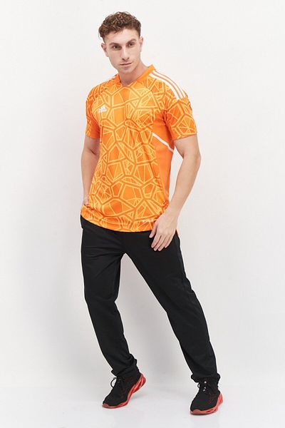 adidas Men Sportswear Fit Allover Print Short Sleeves T-shirt, Orange
