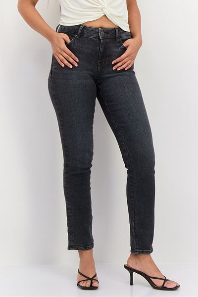 Esprit Women Regular Fit Straight Leg Jeans, Grey
